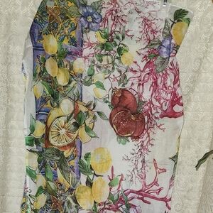 ANTICA SARTORIA BY GIACOMO CINQUE Floral and Fruit Patterned Scarf